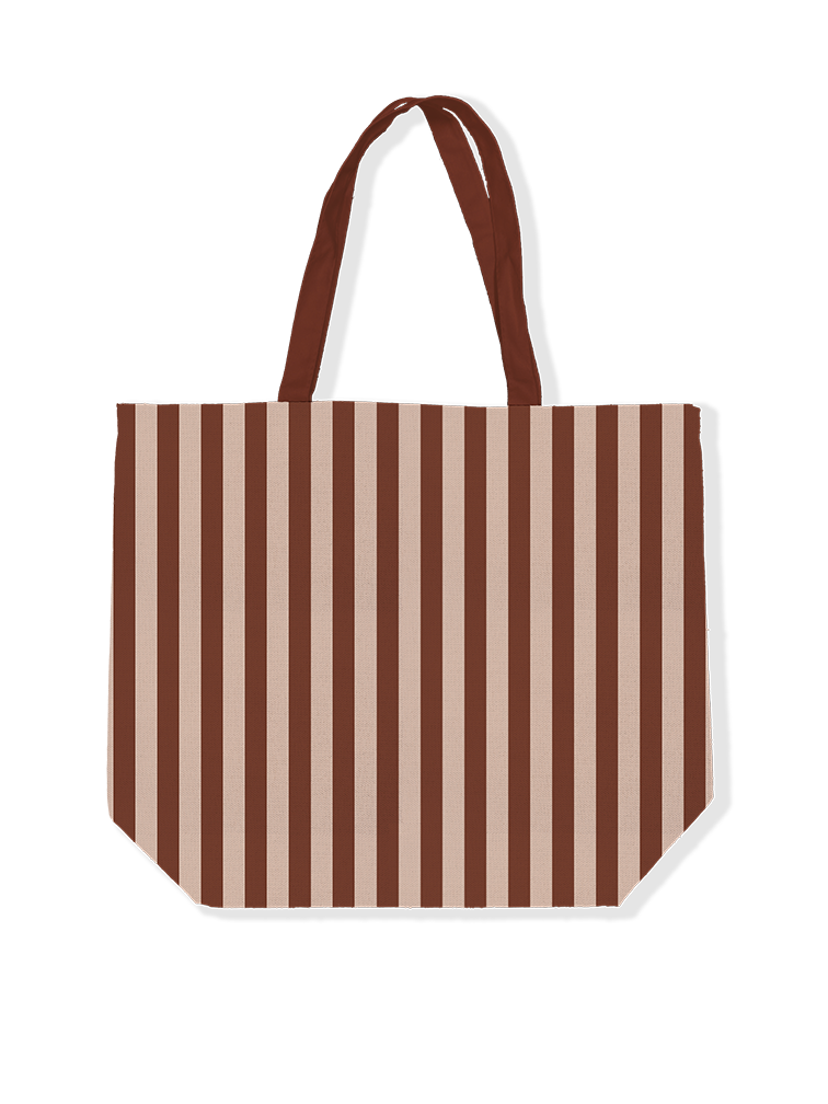 Canvas tas | stripes mokka/beige
