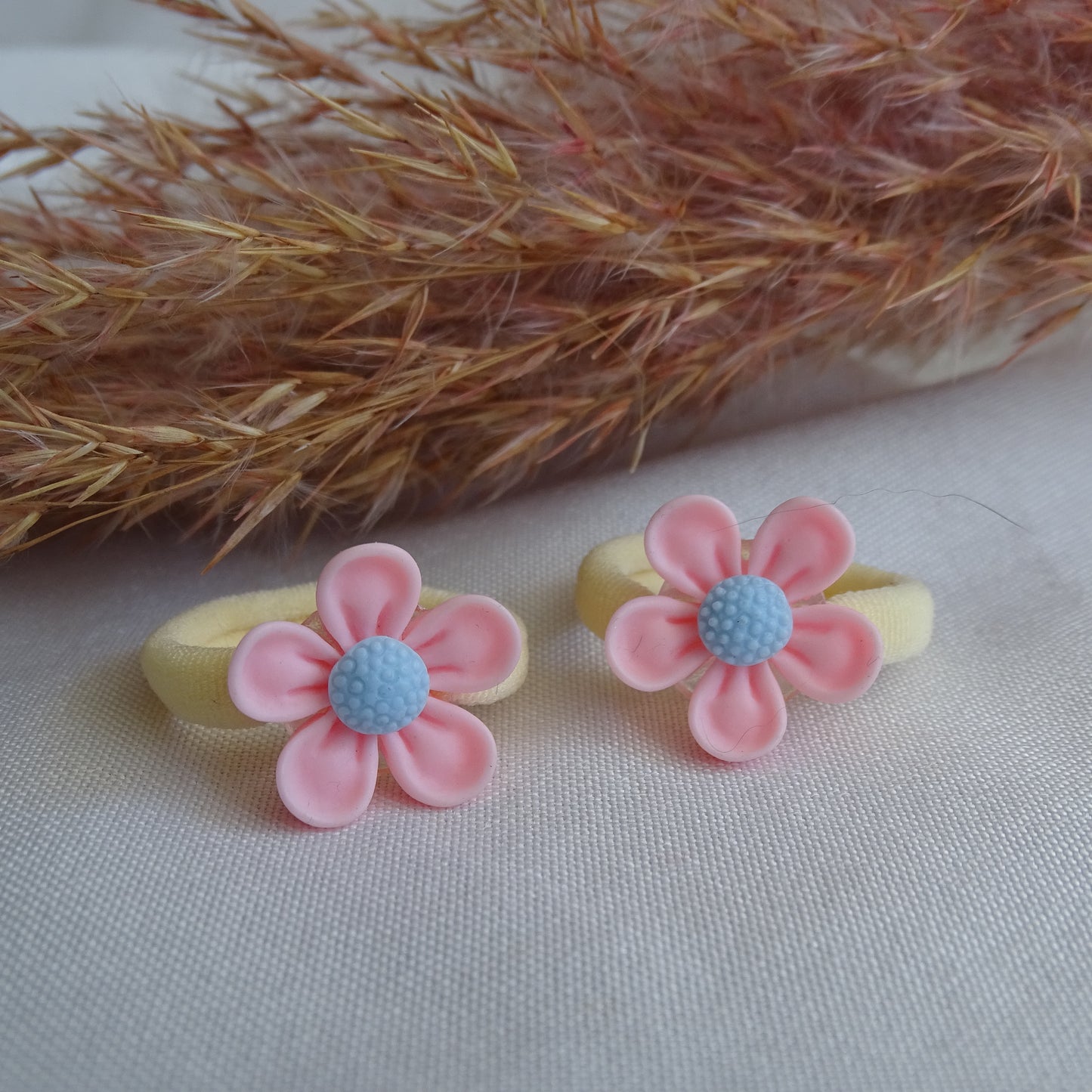 Elastiek | madelief licht roze