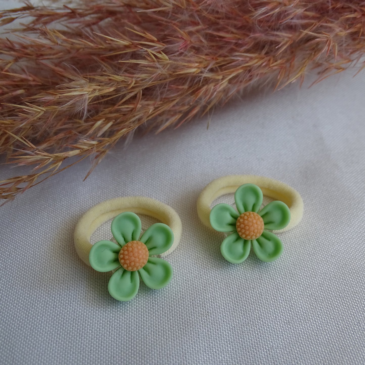 Elastiek | madelief pastel groen