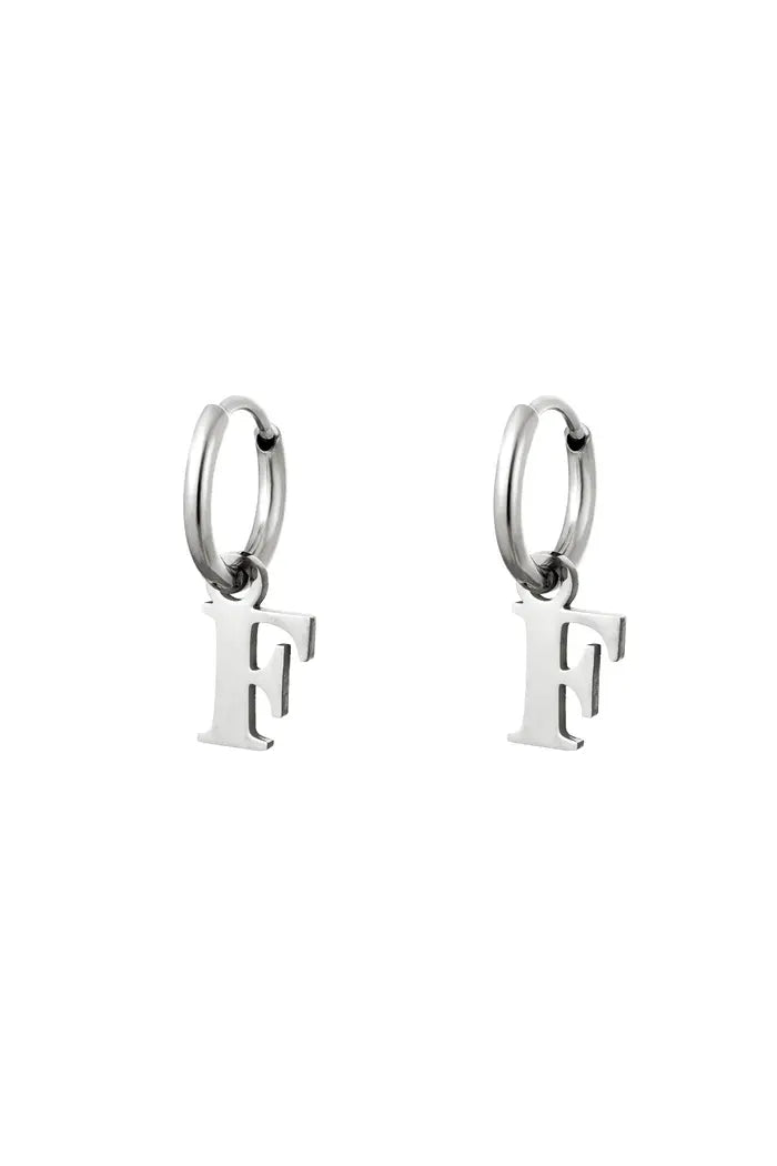 Oorbel - Initiaal Zilver