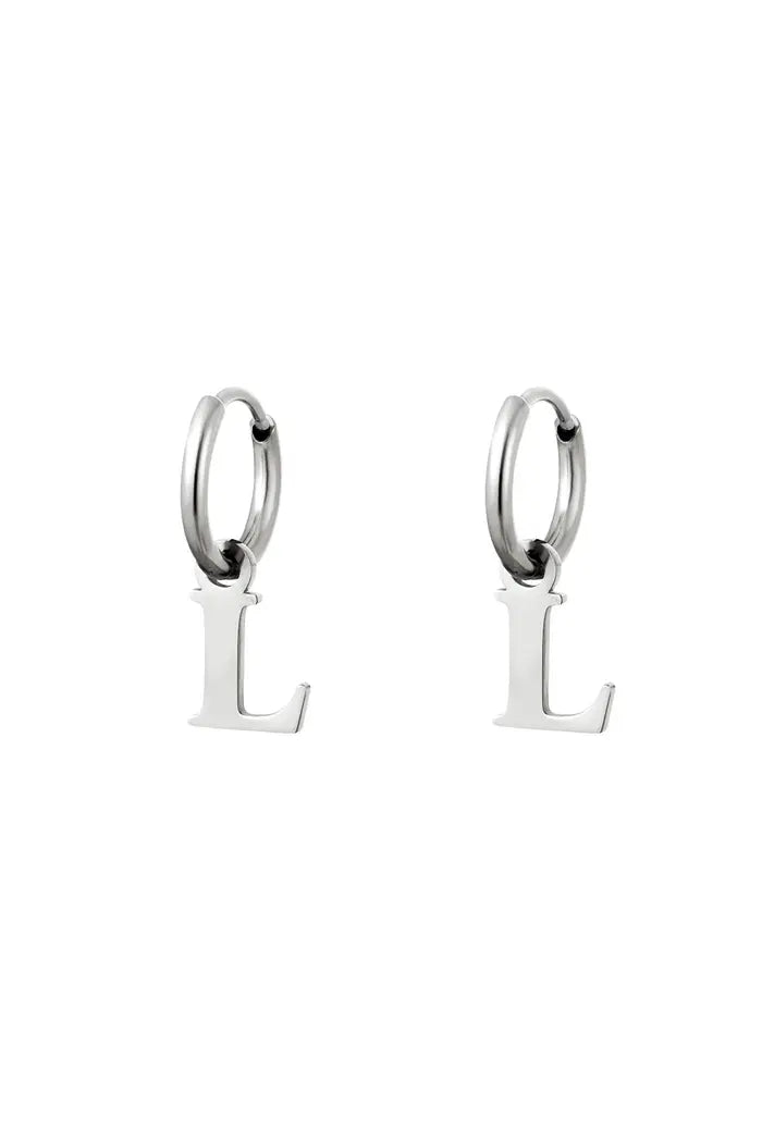 Oorbel - Initiaal Zilver