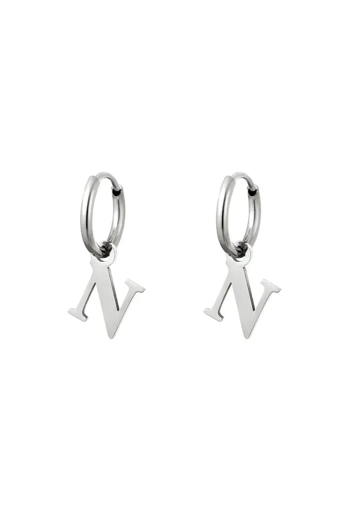 Oorbel - Initiaal Zilver