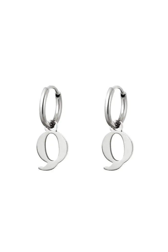 Oorbel - Initiaal Zilver