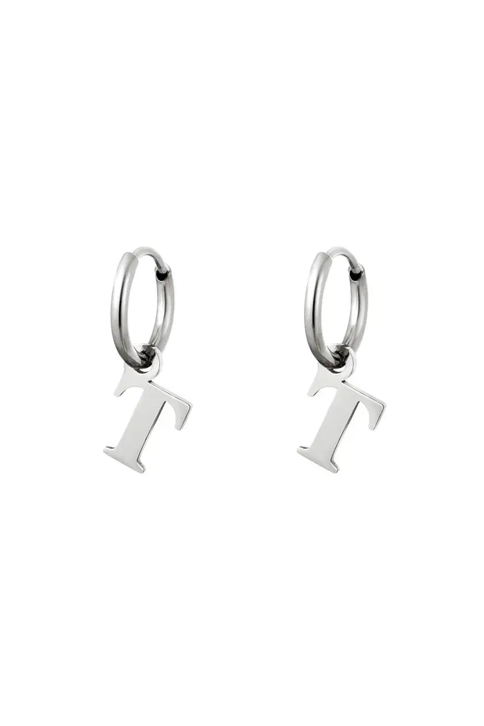Oorbel - Initiaal Zilver