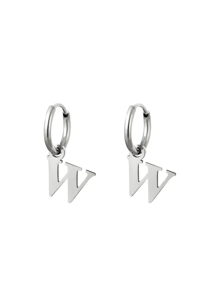 Oorbel - Initiaal Zilver