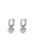Oorbel | harten charm met steentjes