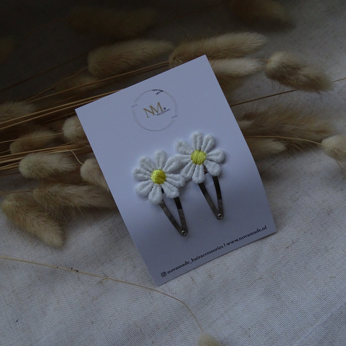 Klikklak | set madelief - wit/geel