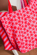 Canvas tas | stars pink/red