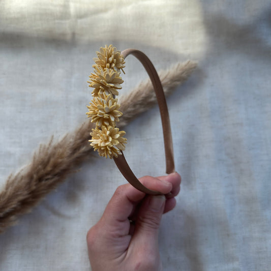 Diadeem | bloemen geel