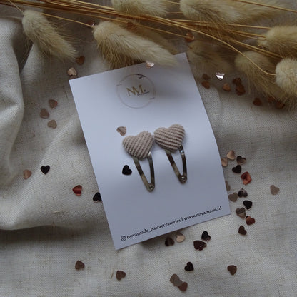 Klikklak | gestreept beige hartje