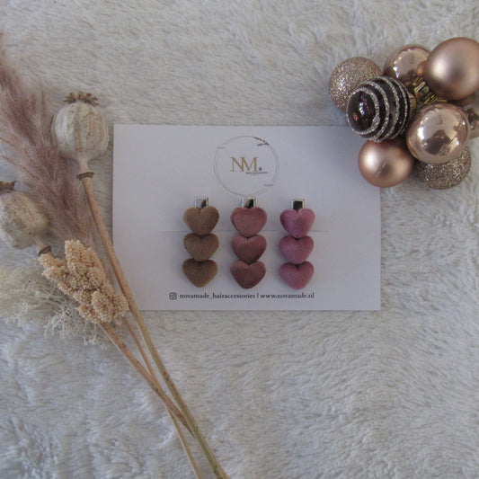 December collectie - bruine tinten plunch hartjes set