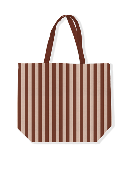 Canvas tas | stripes mokka/beige