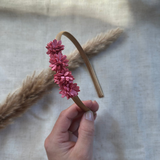 Diadeem | bloemen koraal