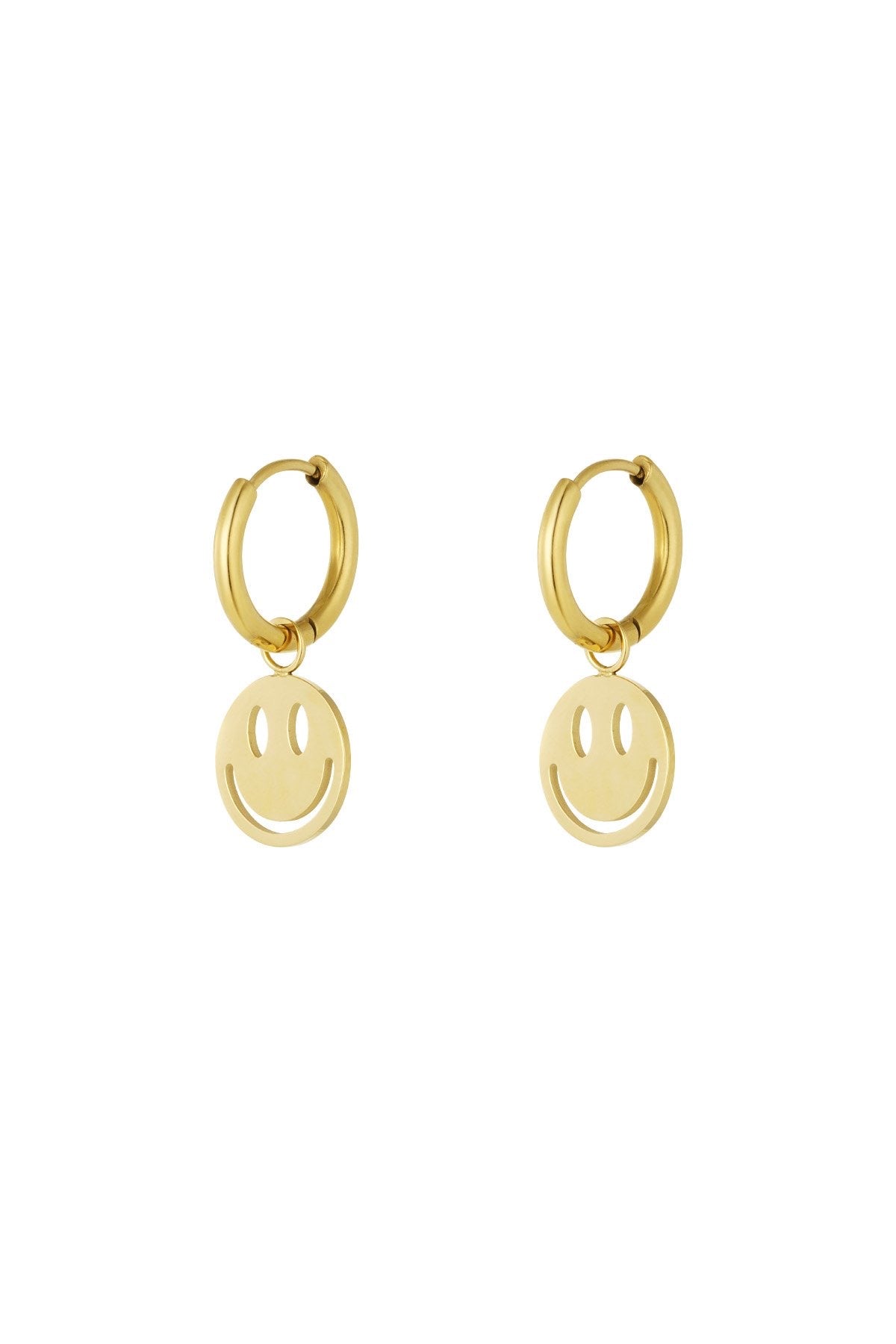 Oorbel | smiley - gold