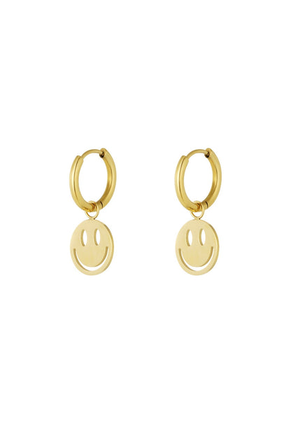 Oorbel | smiley - gold