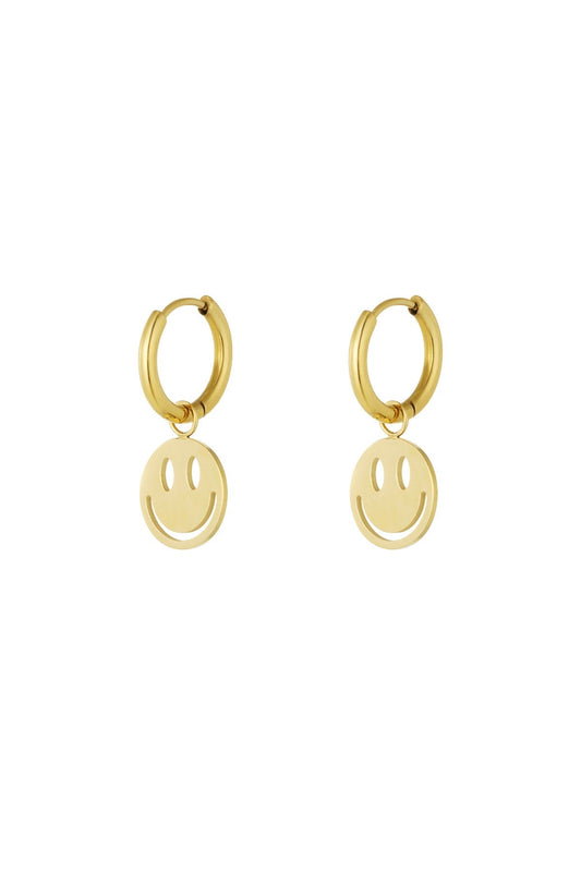 Oorbel | smiley - gold