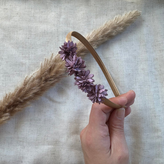 Diadeem | bloemen paars