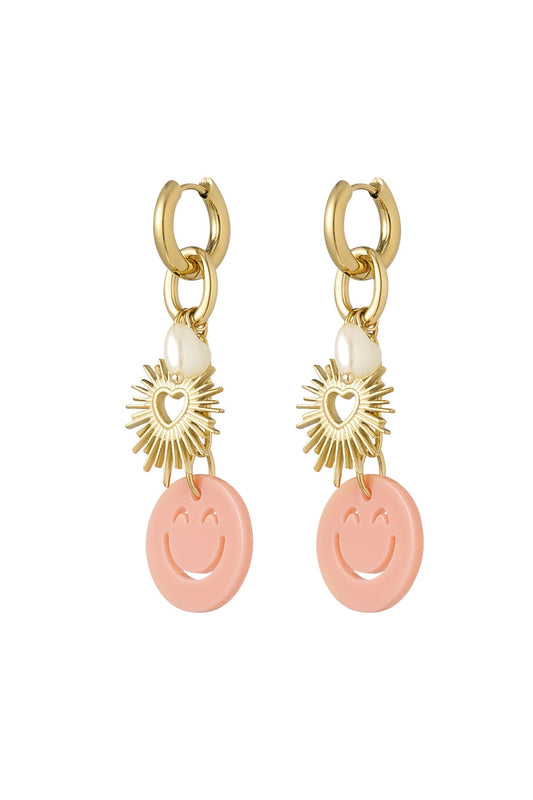 Oorbel | lucky charm - fuchsia