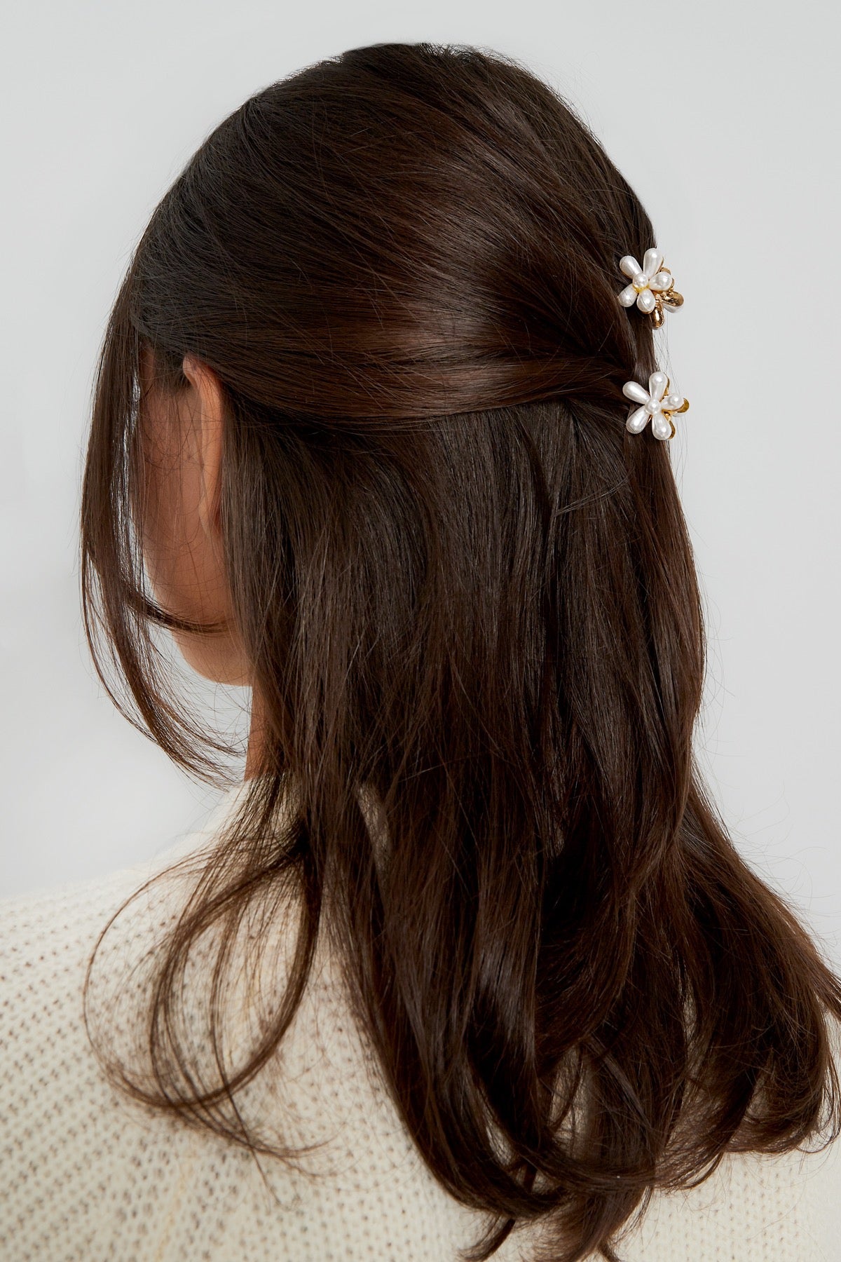 Mini haarklemmen | pearl flower