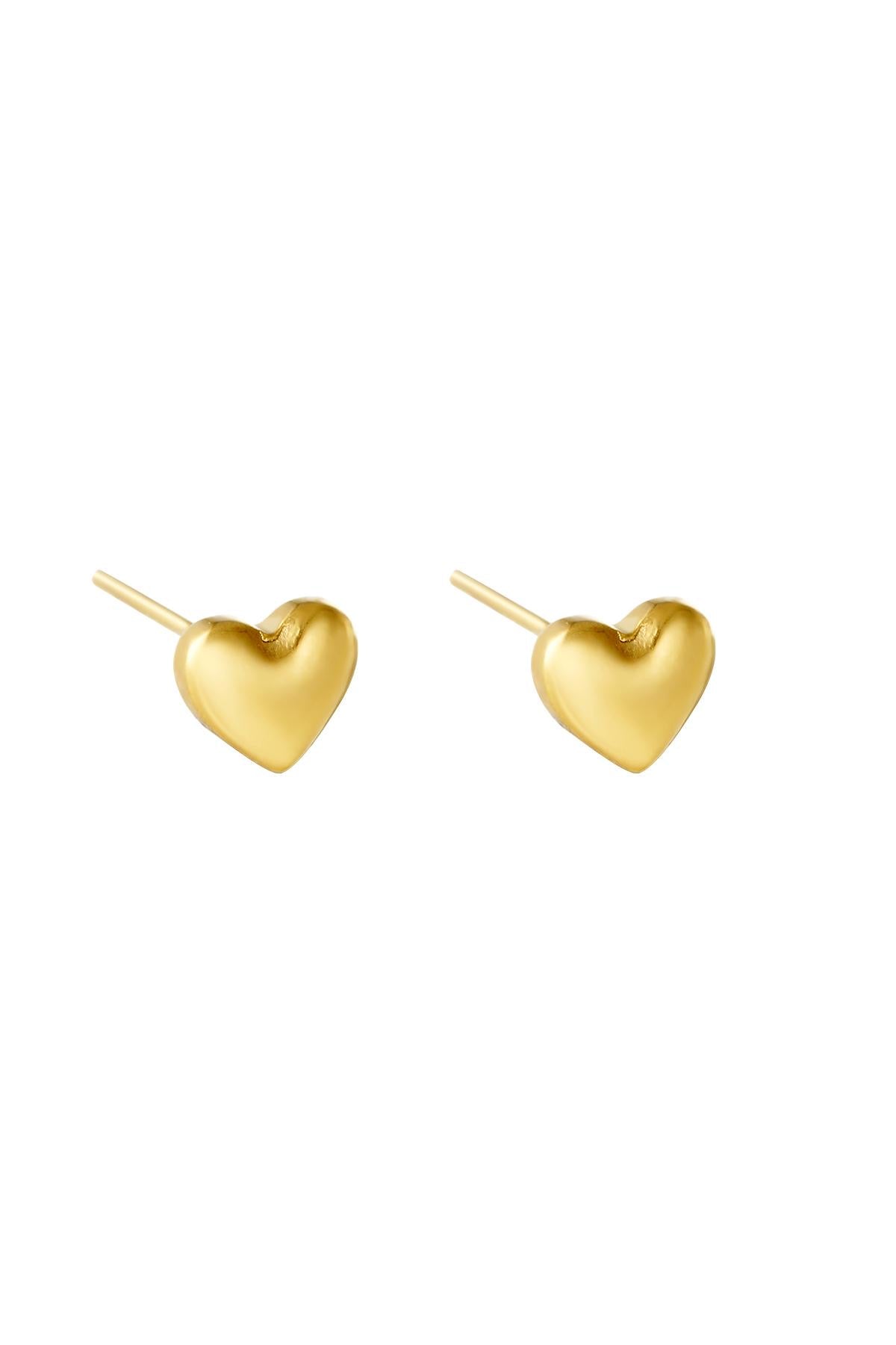 Oorbel - bold heart goud
