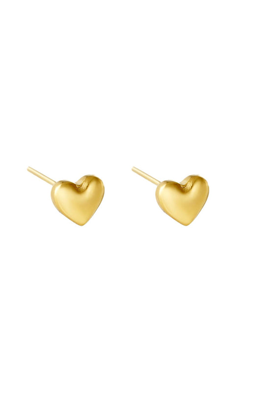 Oorbel - bold heart goud
