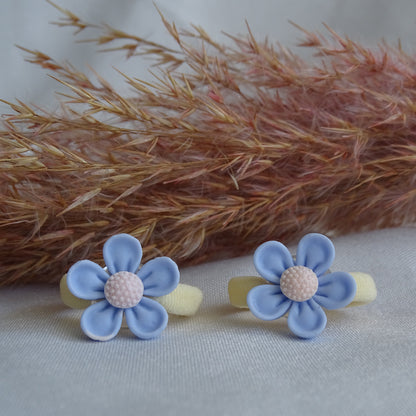 Elastiek | madelief pastel blauw