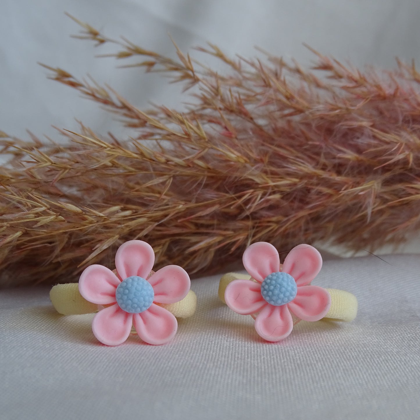 Elastiek | madelief licht roze