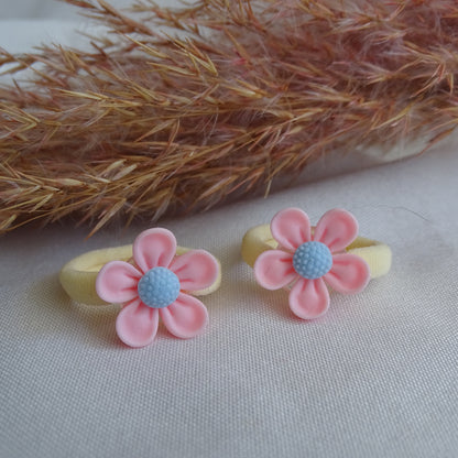 Elastiek | madelief licht roze