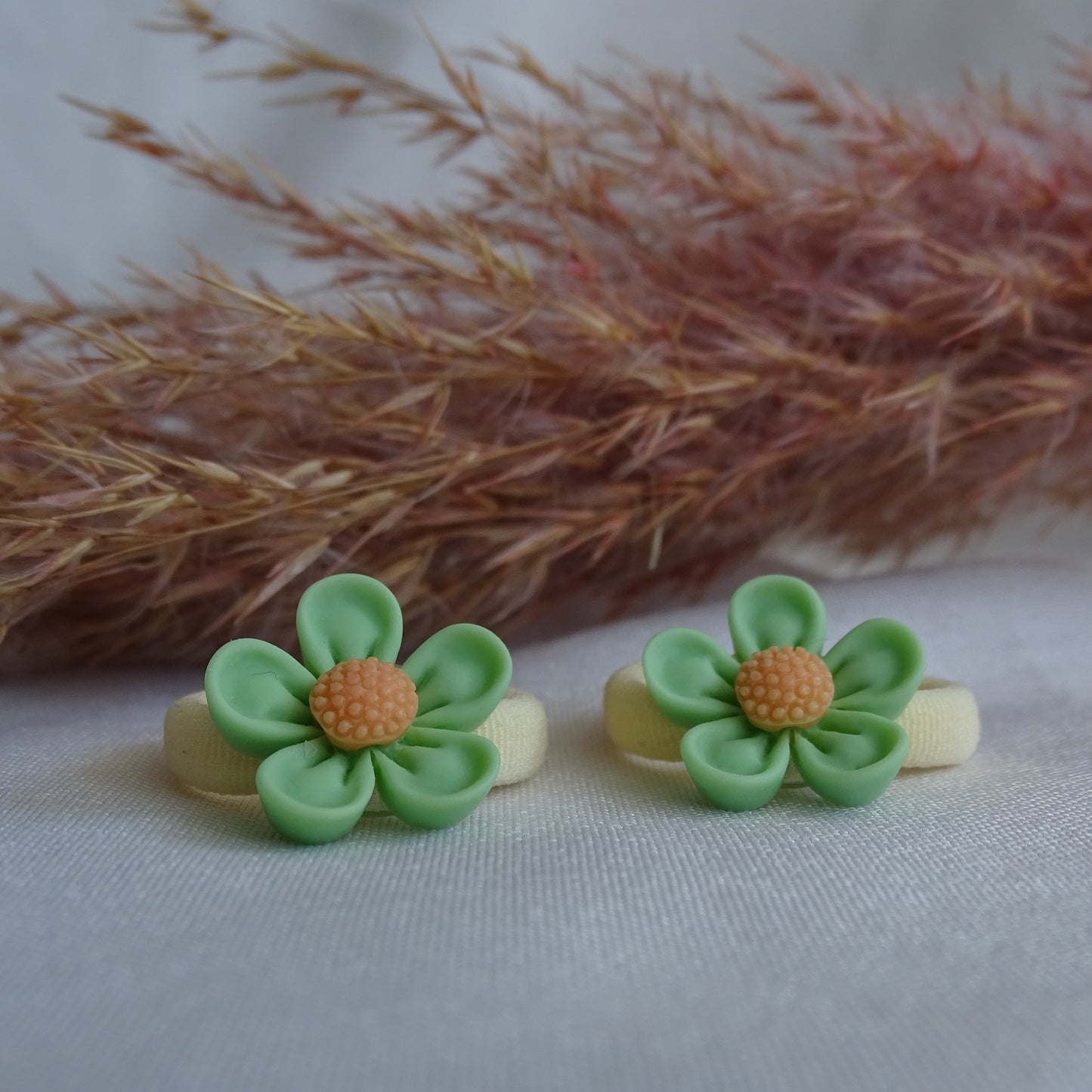 Elastiek | madelief pastel groen