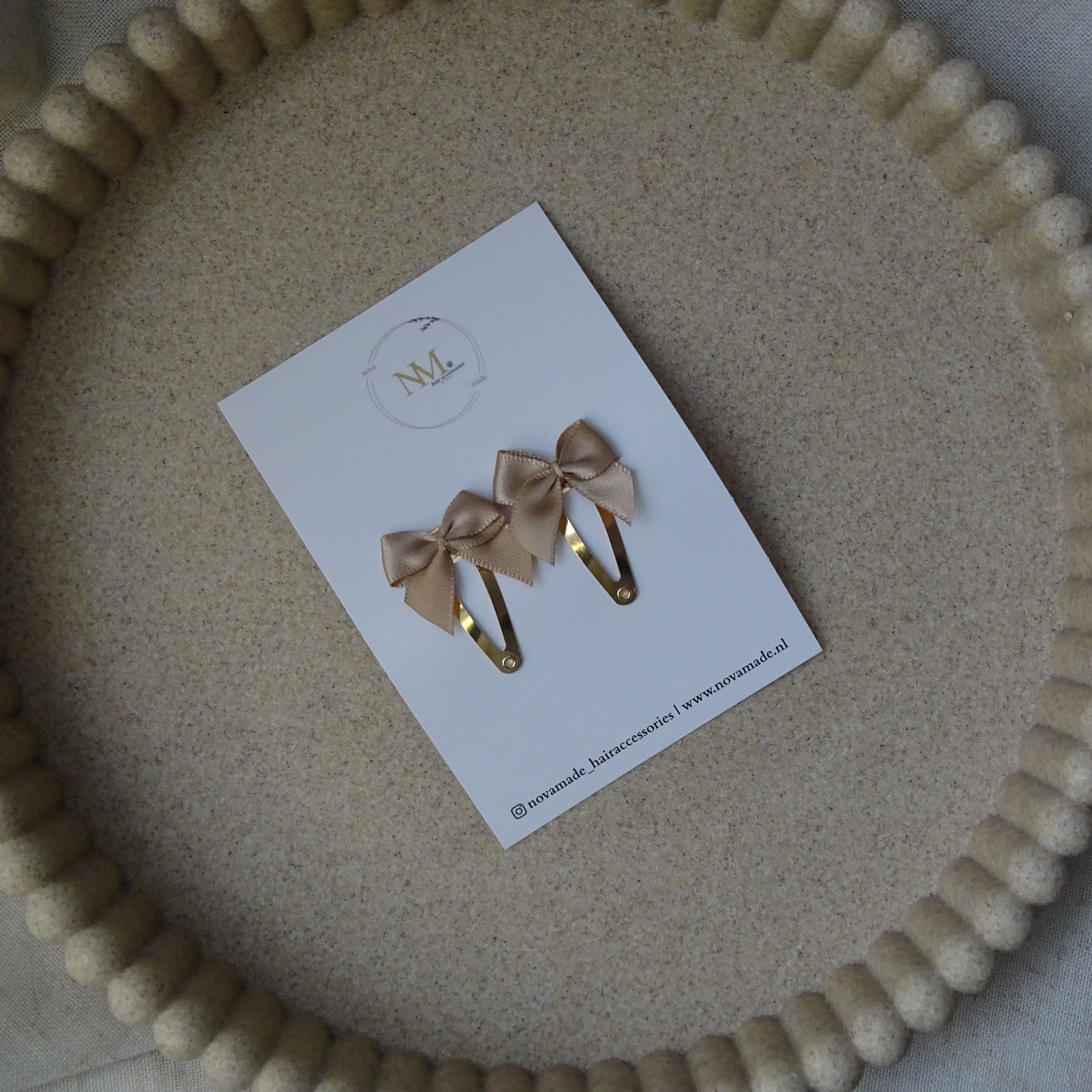 Klikklak | mini bow - beige