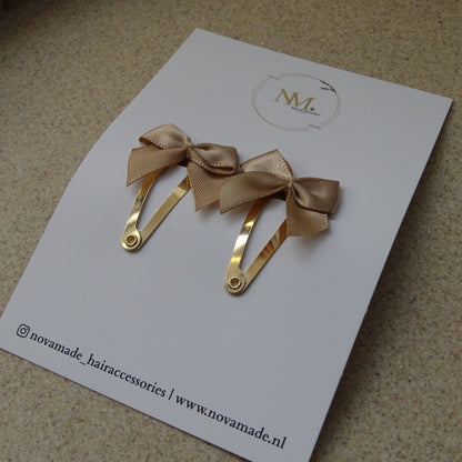 Klikklak | mini bow - beige