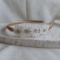 Diadeem - madelief wit/beige