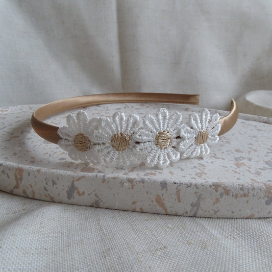 Diadeem - madelief wit