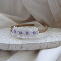 Diadeem | madelief wit/paars