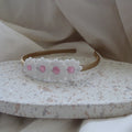 Diadeem | madelief wit/roze