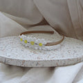 Diadeem | madelief wit/geel