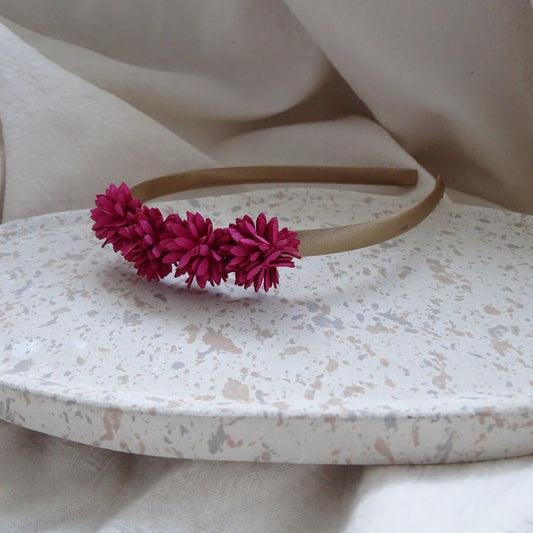 Diadeem | bloemen magenta