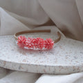 Diadeem | bloemen roze
