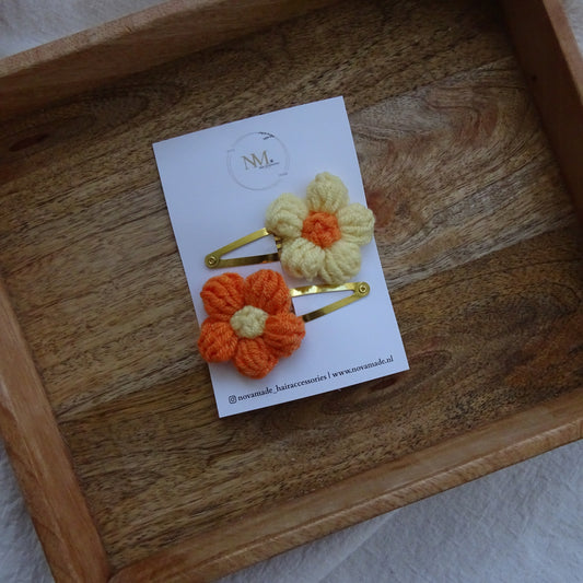 Koningsdag | klikklak | set - oranje bloemen