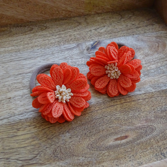 Koningsdag | elastiek | maxi - oranje bloemen