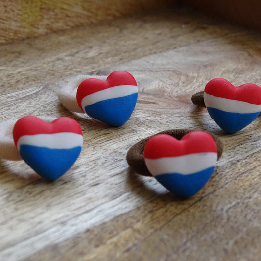 Koningsdag | elastiek - hartje Nederlandse vlag