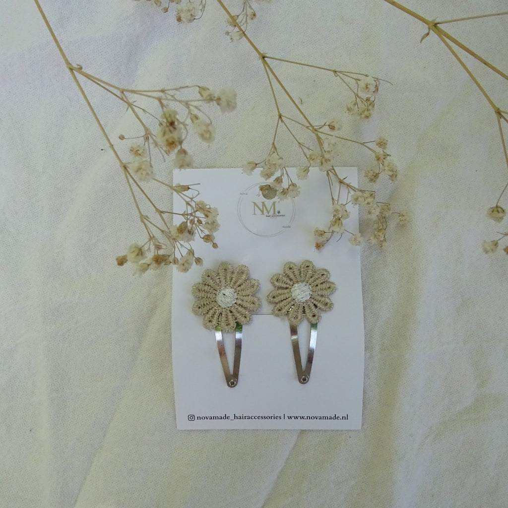 Klikklak | set madelief - beige/wit