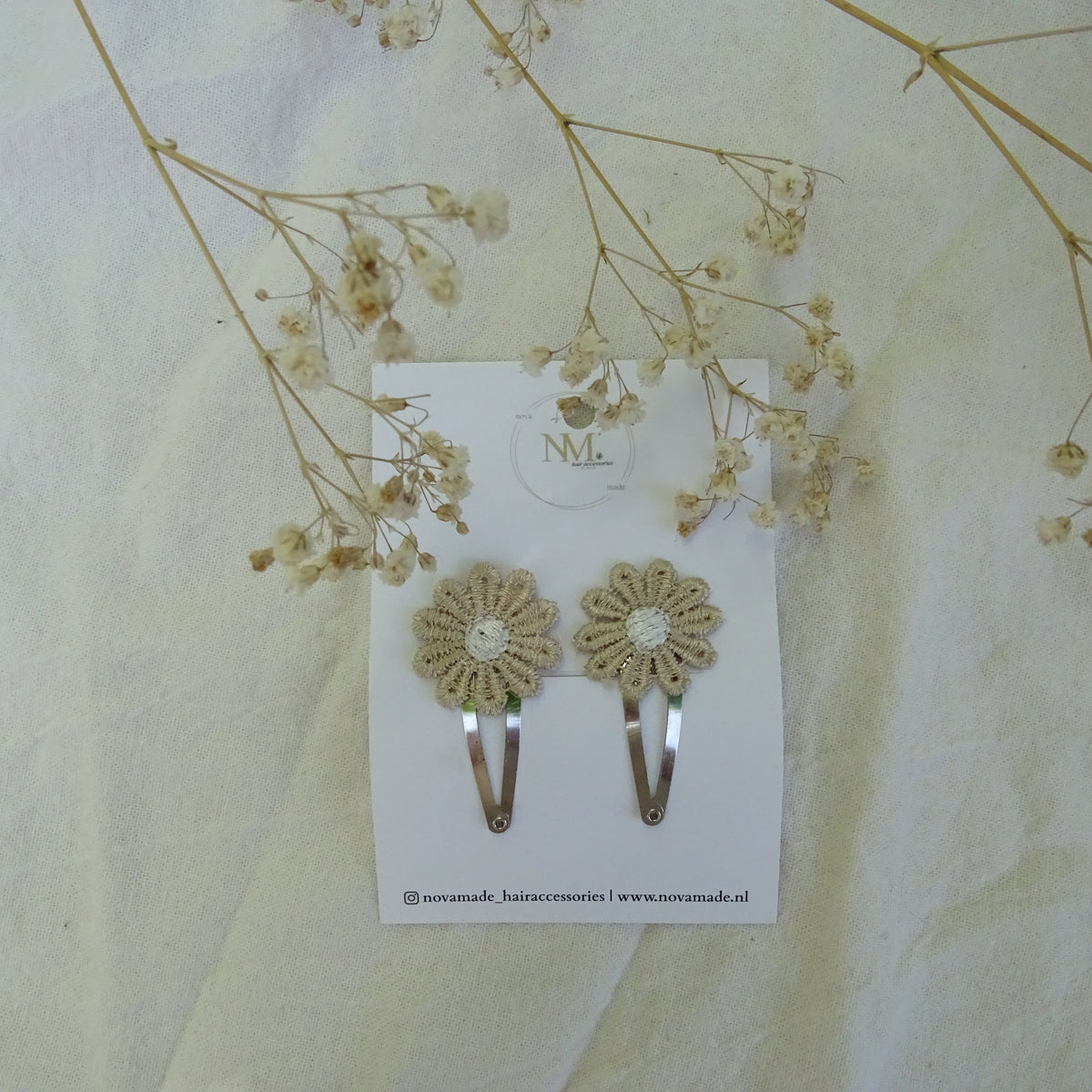 Klikklak | set madelief - beige/wit