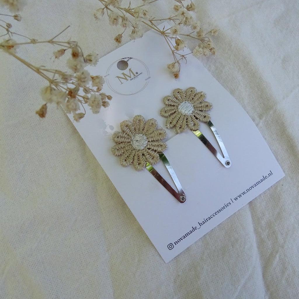Klikklak | set madelief - beige/wit