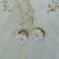 Elastiek | madelief - wit met roze