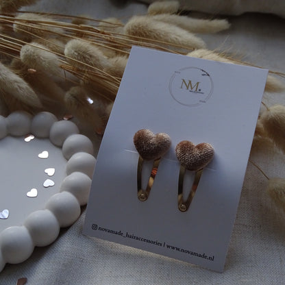 Klikklak | velvet bruin hartje