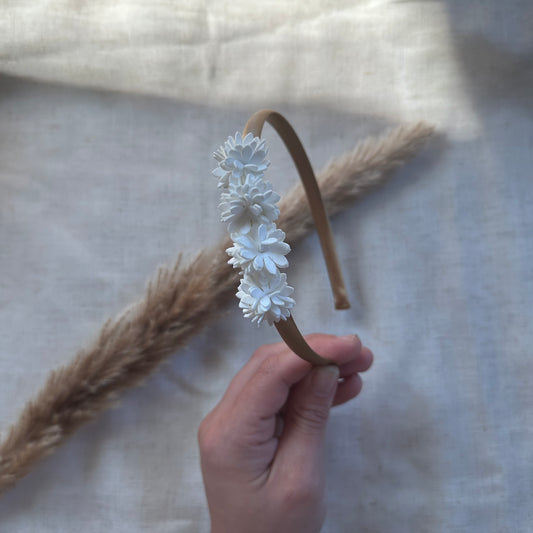 Diadeem | bloemen wit