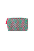 Make-up tas | groen met roze bloemen