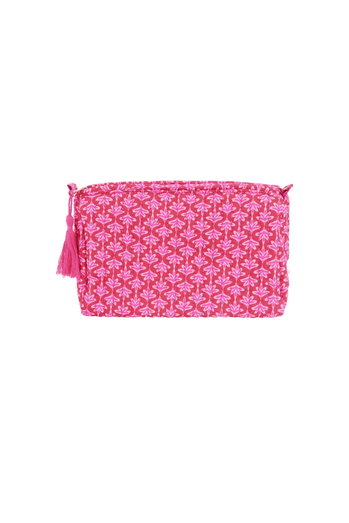Make-up tas | roze met roze bloemen