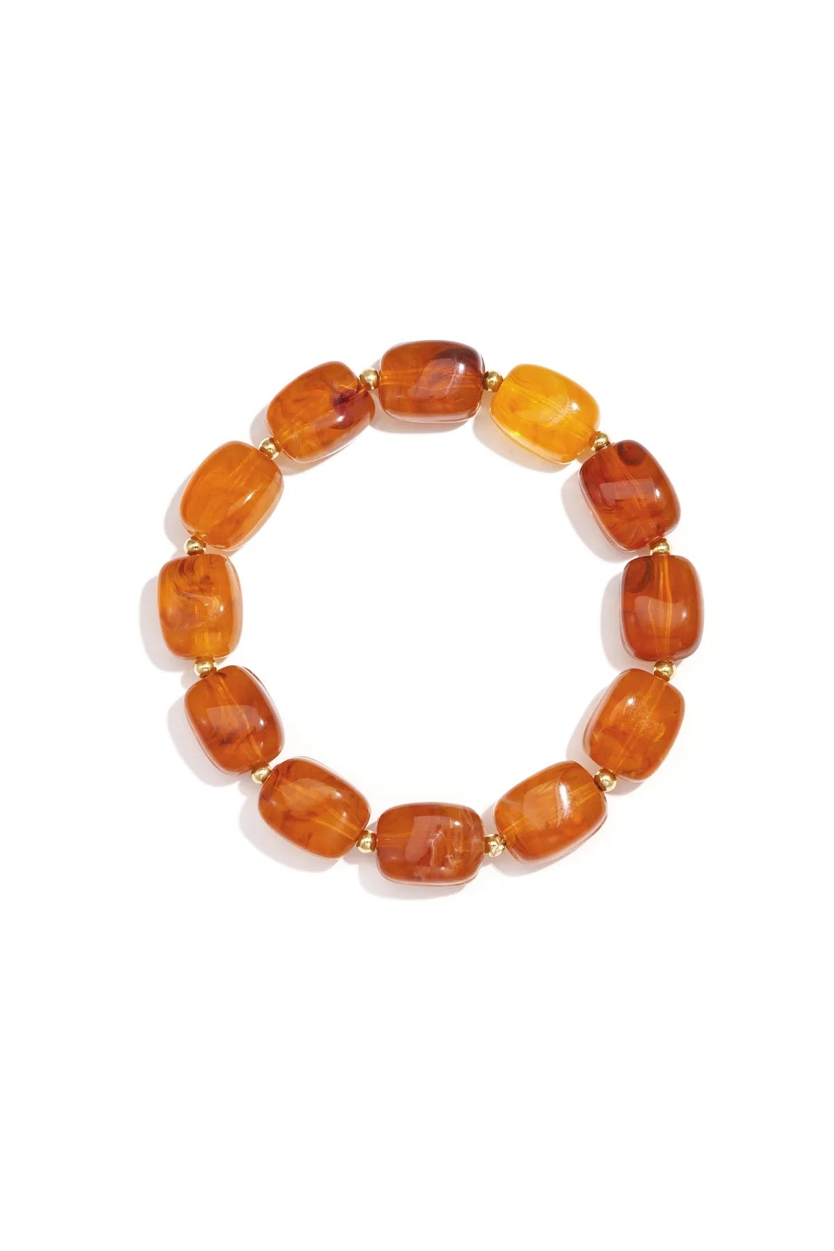 Armband | licht bruine acryl kralen